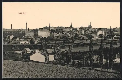 AK Iglau, Blick vom Berg auf den Ort