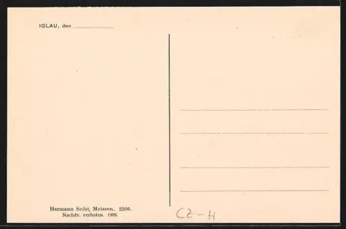 AK Iglau, Blick vom Berg auf den Ort