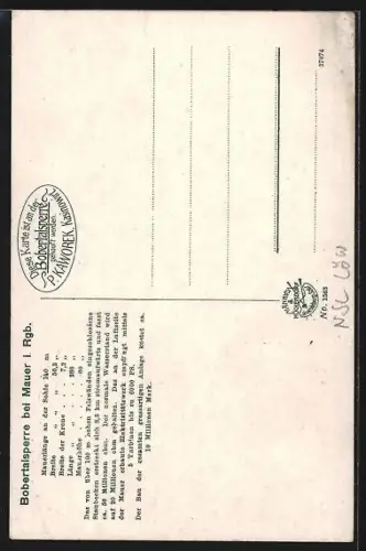 AK Mauer i. Rgb, Bobertalsperre