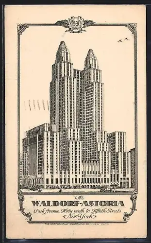AK New York, NY, The Waldorf-Astoria, Park Avenua Forty ninth to Fiftieth Streets