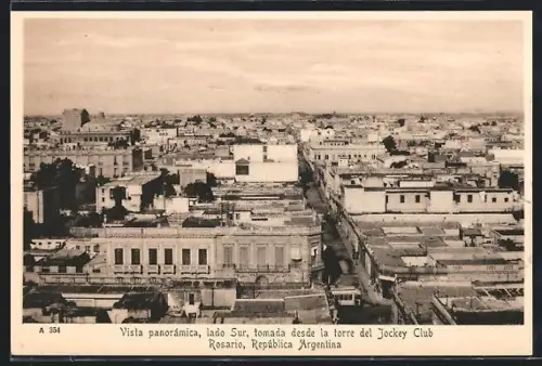 AK Rosario, Vista panorámica, lado Sur, tomada desde la torre del Jockey Club