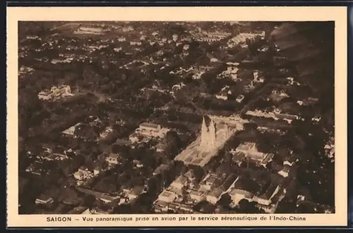 AK Saigon, Vue panoramique prise en avion par le service aéronautique de l`Indo-Chine