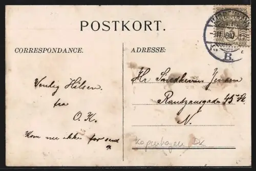 AK Kopenhagen, K. F. U. Ms Hostmarked 1906