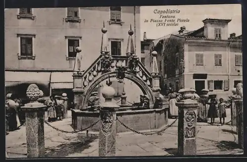 AK Capodistria, Fontana in Piazza Fonte Piccolo