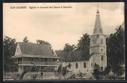 AK Iles Gilbert, Eglise et Couvent des Soeurs a Nonouti