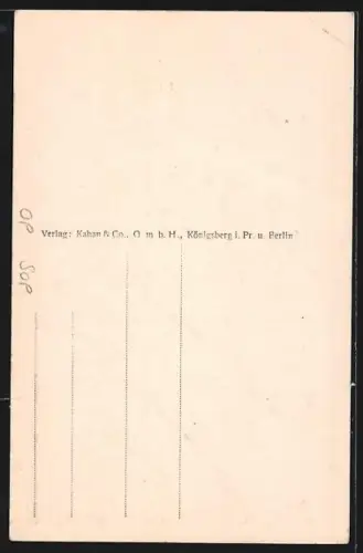 AK Augustowo, Am Markt, Östliches Kriegsbild