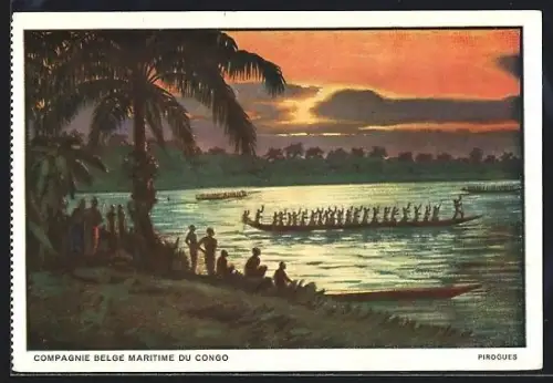 AK Afrikanische Männer im Boot