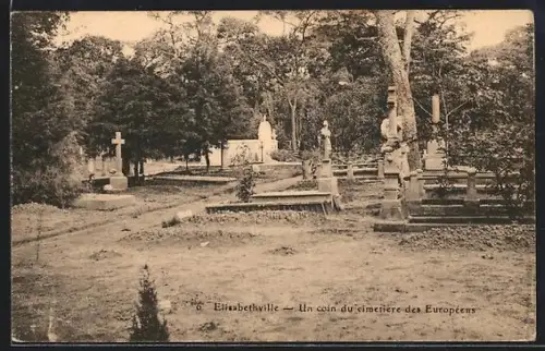 AK Elisabethville, Un coin du cimitiere des Européens