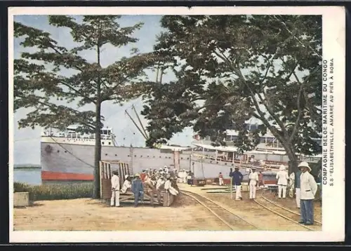 AK Boma, S.S. Elisabethville, Amarré au pier