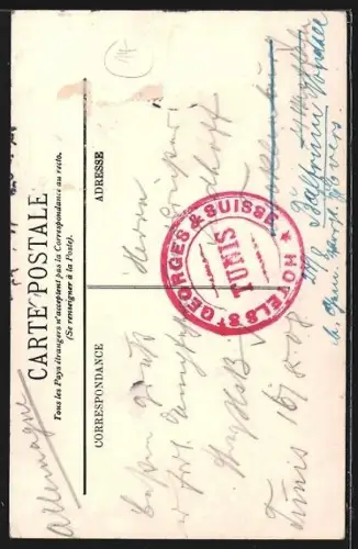 AK Tunis, Rue des Teinturiers, Strassenpartie, Menschen auf der Strasse