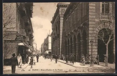 AK Tunis, Rue d`italie et la Poste