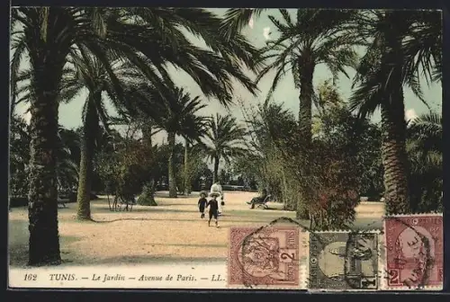 AK Tunis, Le Jardin, Avenue de Paris