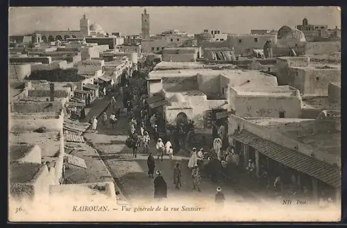 AK Kairouan, Vue Generale de la Rue Saussier