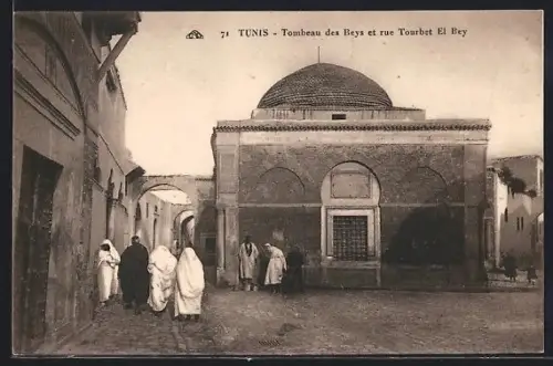 AK Tunis, Tombeau des Beys et rue Tourbet El Bey