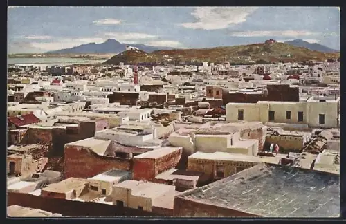 AK Tunis, Gesamtansicht aus der Vogelschau