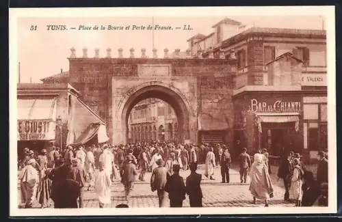 AK Tunis, Place de la Bourse et Porte de France