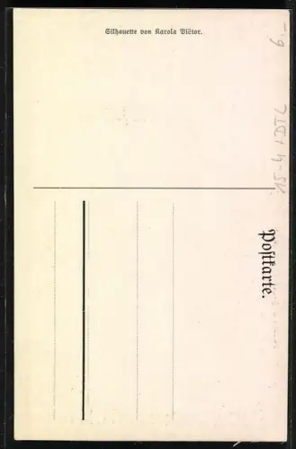 AK Wiesbaden, Scherenschnitt des Prinz Heinrich Fluges 1913, Scherenschnitt eines Flugzeuges