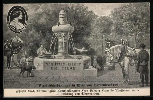 AK Wien, Tiertränkebrunnen am Getreidemarkt, Tierschutz