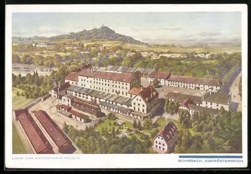 AK Rohrbach /Oberösterreich, Leder- und Riemenfabrik Jos. Poeschl`s Söhne