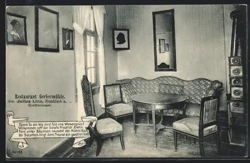 AK Frankfurt-Oberrad, Restaurant Gerbermühle, Inh. Julius Linz