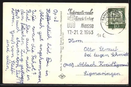 AK Frankfurt-Niederrad, Kleine Kirche, Bruchfeldstrasse, Rennbahn