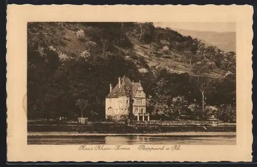 AK Boppard a. Rh., Gasthaus Rhein-Krone, Bes. J. Hohlmann, Mainzerstr. 1a