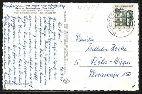 AK Burghofen, Gasthaus Zum Stern, Bes. Karl Borschel, Ortsansicht