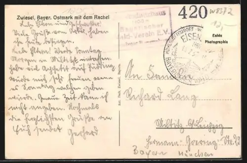 AK Zwiesel / Bayern, Ortsansicht mit dem Rachel