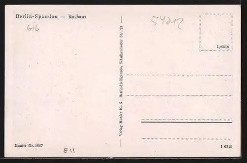 AK Berlin-Spandau, Partie am Rathaus