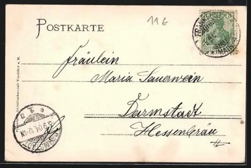 AK Frankfurt a. M., Mainpartie mit Brücken