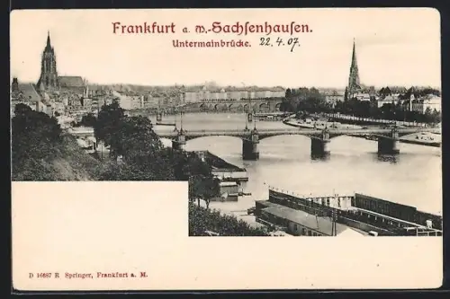 AK Frankfurt-Sachsenhausen, Blick zur Untermainbrücke