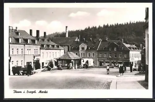 AK Thum i. Erzgeb., Partie am Markt