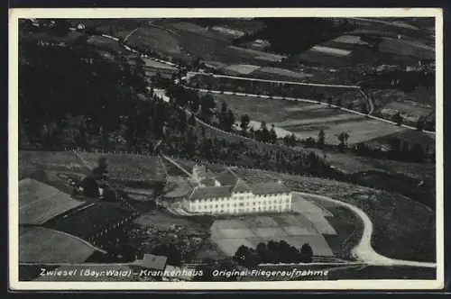 AK Zwiesel /Bayr. Wald, Krankenhaus vom Flugzeug aus
