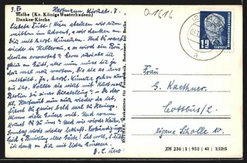 AK Halbe /Königs Wusterhausen, Dankes-Kirche, Innenansicht