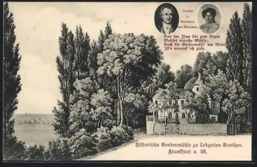 AK Frankfurt-Oberrad, Historische Gerbermühle zu Lebzeiten Goethes