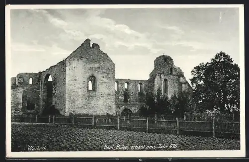 AK Walbeck / Neuhaldensleben, Dom-Ruine, erbaut ums Jahr 930