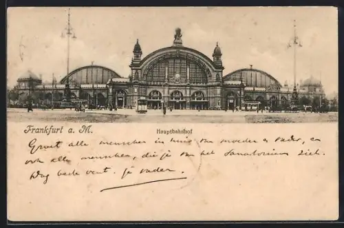 AK Frankfurt a. M., Blick zum Hauptbahnhof