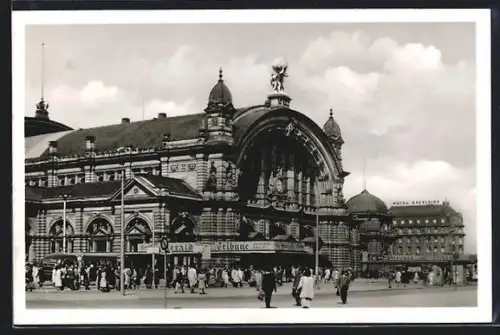 AK Frankfurt am Main, Hauptbahnhof und Hotel Excelsior