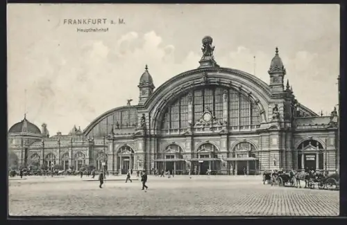 AK Frankfurt a. M., Blick zum Hauptbahnhof