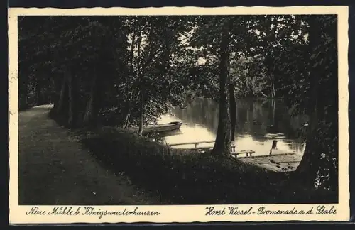 AK Neue Mühle b. Königs Wusterhausen, Promenade an der Stabe