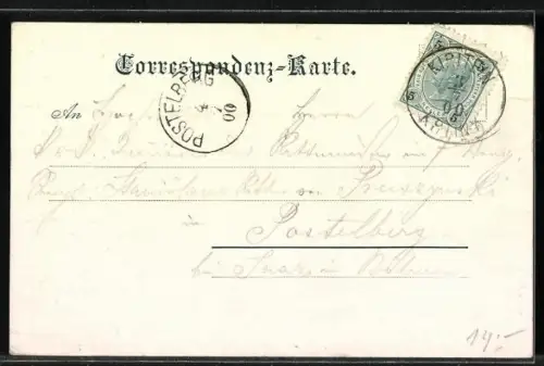 AK Kiritein /Mähr. Schweiz, Villa und Kirche mit Feldweg und Ausflüglergruppe