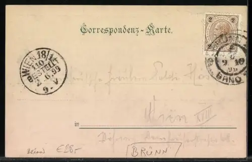 AK Brünn / Brno, Schreibwald-Restaurant, Gaben-Tempel