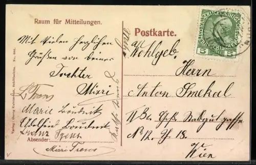 AK Schöllschitz, Totalansicht mit Strasse und Fernblick aus der Vogelschau