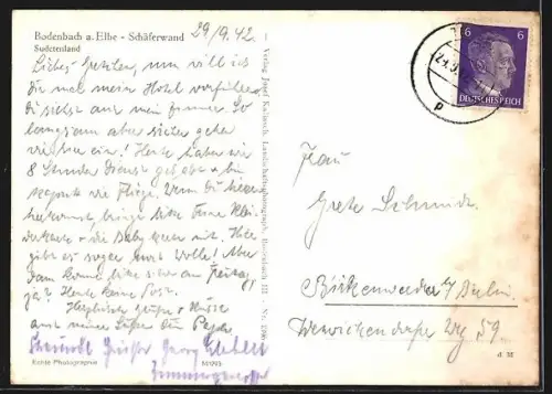 AK Bodenbach a. Elbe, Schäferwand mit Dampfer Bodenbach