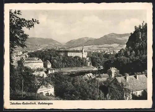 AK Tetschen-Bodenbach, Panorama mit Schloss