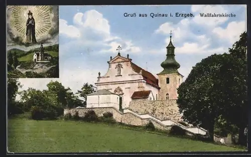 AK Quinau i. Erzgeb., Wallfahrtskirche mit Gnadenbild