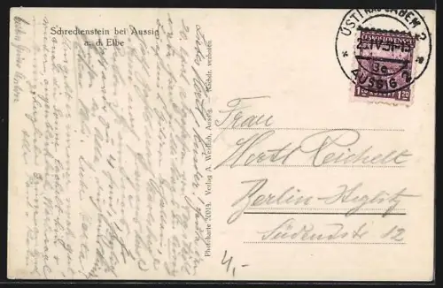 AK Aussig a. d. Elbe, Burg Schreckenstein