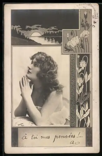 Foto-AK Atelier Reutlinger, Paris: Schauspielerin Armand'Arq