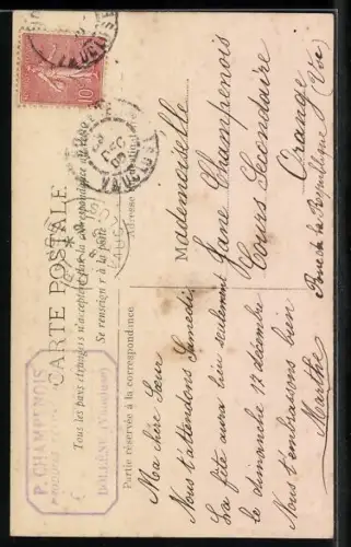 Foto-AK Atelier Reutlinger, Paris: Diéterle im Kleid porträtiert