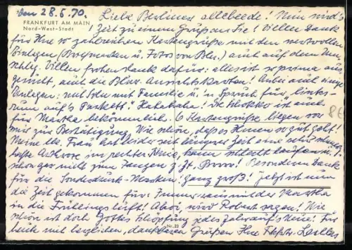 AK Frankfurt am Main, Nord-West-Stadt, Wohnsiedlung, Hochhäuser, Strassenansicht